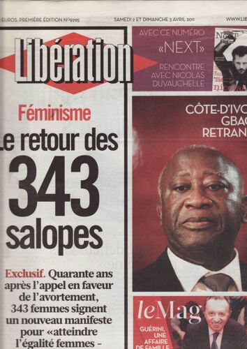 Libération (Quotidien) / 02-04-2011 N°9295 : Yuja Wang (2p) - Ulli Lust (2p) - Robert Doisneau (1p)