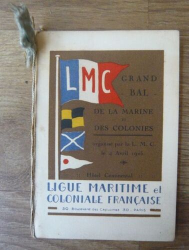 Programme Des Danses Du Grand Bal De La Lmc, 4 Avril 1925 