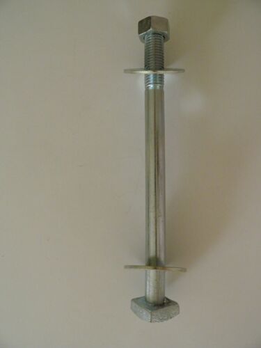 Boulon de charpente 250x18mm,Tête carrée, avec 2 rondelles 55mm, zingué , Conforme norme NF