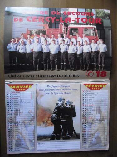 Calendrier Centre De Secours De Cercy La Tour 1998