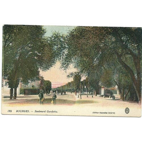 Carte Postale Ancienne, France, Cher ( 18 ), Bourges, Boulevard Gambetta