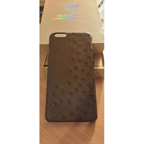 Coque Autruche Veritable Pour Iphone 6+/6s +, Couleur: Marron