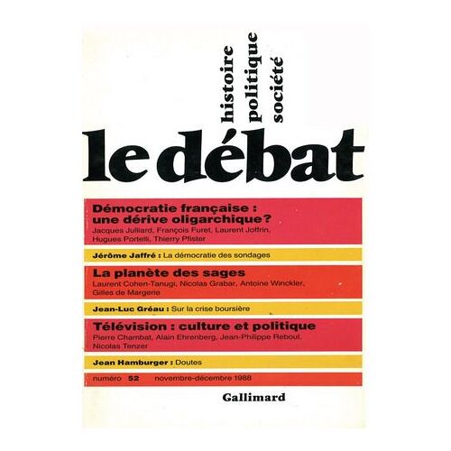 Le Débat 52 - Novembre Décembre 1988