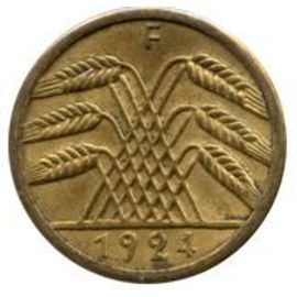 Pièce 5 Reichspfennig Allemagne - 1924 F
