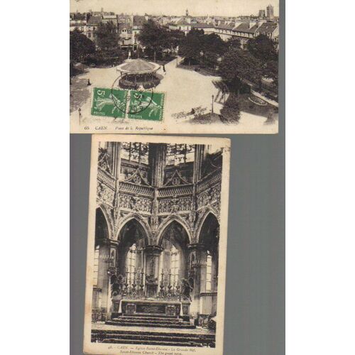 Lot De 2 Cartes Postales Anciennes De Caen, Calvados (14) °°°