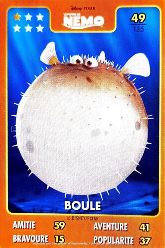 Carte Disney "Le Monde De Nemo" - Boule 49/135