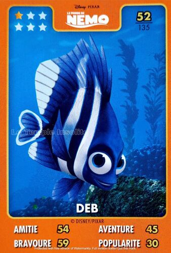 Carte Disney "Le Monde De Nemo" - Deb 52/135