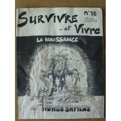Survivre Et Vivre -  D. Guedj, Meuret, R. Jaulin . N° 16 