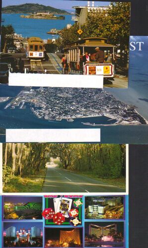Lot De 4 Cartes Postales Timbrées Dezs Etats Unis, Key West,Las Vegas, San Francisco..°°°