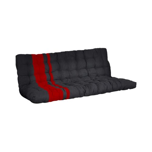 Futon spécial banquette-lit - 135x190cm - MODULO - Noir et Rouge