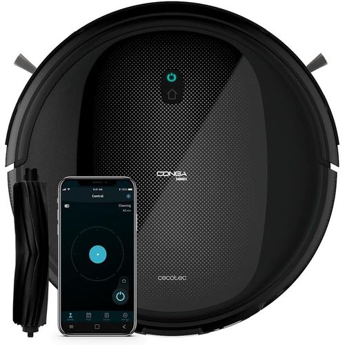 Robot Aspirateur Conga 1990 Connected. App,Aspire,Balaie,Nettoie Le Sol Et Passe La Serpillière,Alexa & Google Assistant,Brosse Pour Les Poils D'Animaux