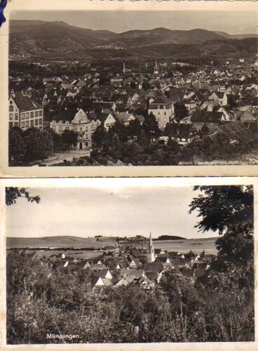 Lot De 2 Cartes Postales D'allemagne, Bade De 1948 Timbre Français, Et Munsingen 1964 °°°