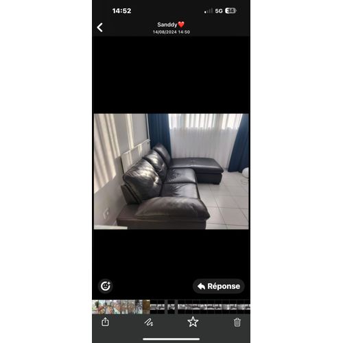 Canapé Trois Places En Cuir Marron