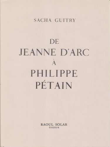 De Jeanne D'arc A Philippe Petain - De 1429 À 1942 - M.C.D.X.X.I.X / M.C.M.X.L.I.I