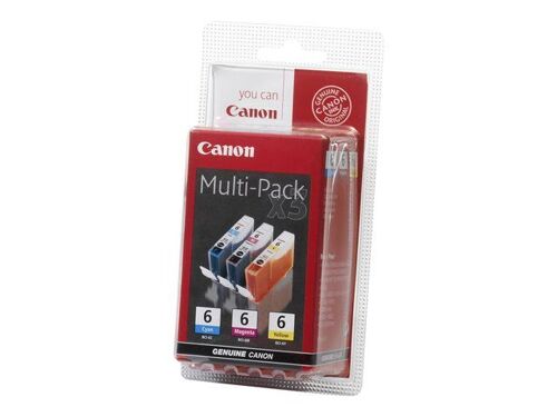 Canon BCI-6 Multipack - Pack de 3 - jaune, cyan, magenta - originale - blister - réservoir d'encre - pour BJ-S820; i990, 99XX; PIXMA IP3000, IP4000, iP5000, iP6000, iP8500, MP750, MP760, MP780