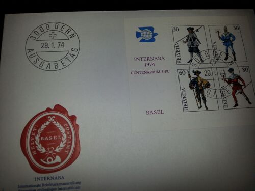 Suisse Bloc&feuillet Internaba 1974 S/Enveloppe 1er Jour Basel