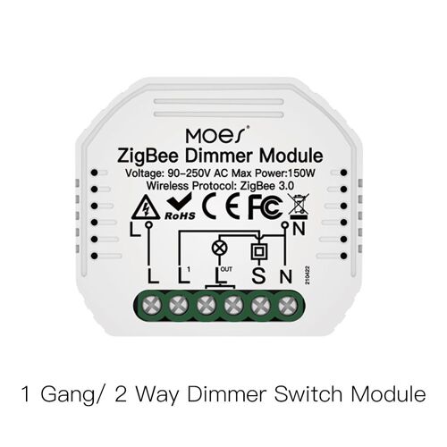 Couleur 1 Gang Dimmer Interrupteur Lumineux Intelligent Zigbee 3.0, Relais Module, Commande par application TUYA SMART LIFE, FONCTIONNE AVEC ALLEXA Google Home Yandex