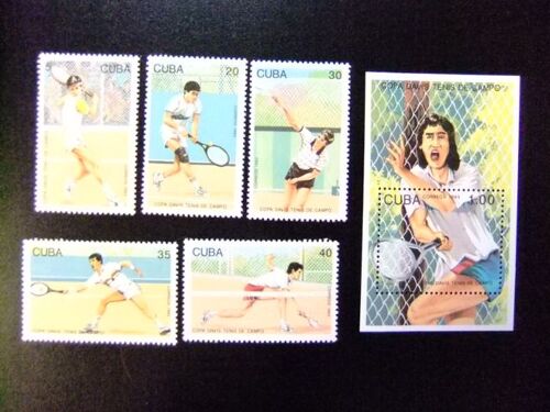 Timbre Cuba 1993 Sports Competicion Deportiva Tenis Coupe Davis Yvert N º 3282 -3286 + Bf 134 ** Mn
