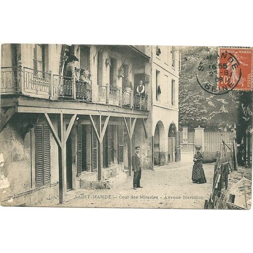Carte Postale Ancienne, France, Val De Marne ( 94 ), Saint Mandé, Rue Herbillon, La Cour Des Miracles