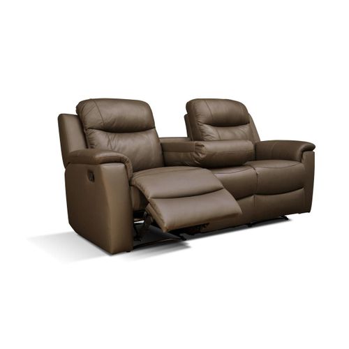 Canapé 3 Places Relax Evasion En Cuir - Marron