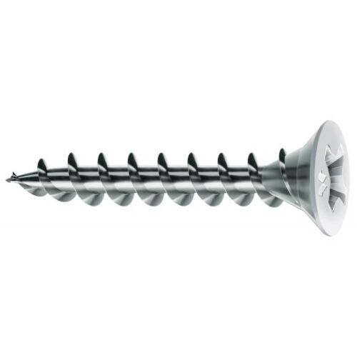 Vis pour profilés tête fraisée Phillips acier laqué blanc entièrement filetées Framex Pvc, Ø 4,3 mm, L 20 mm, 1000 pièces
