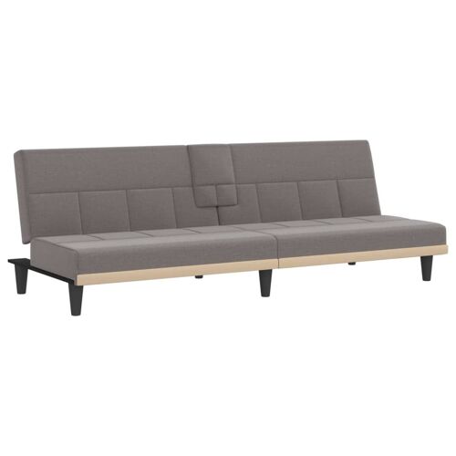 vidaXL Canapé-lit avec porte-gobelets taupe tissu