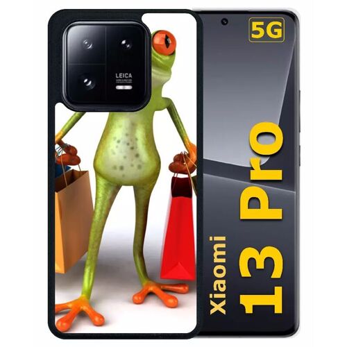 Coque pour xiaomi 13 pro - grenouille shopping - silicone - noir
