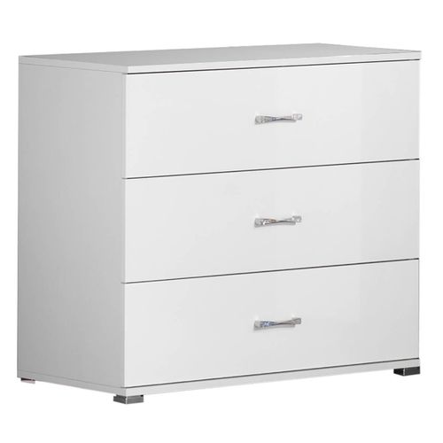 Fadily - Commode 3 Tiroirs Laquée Blanc
