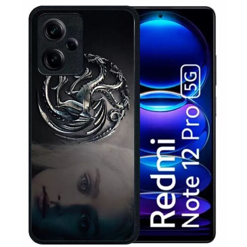 Coque pour redmi note 12 pro 5g - got targaryen - silicone - noir