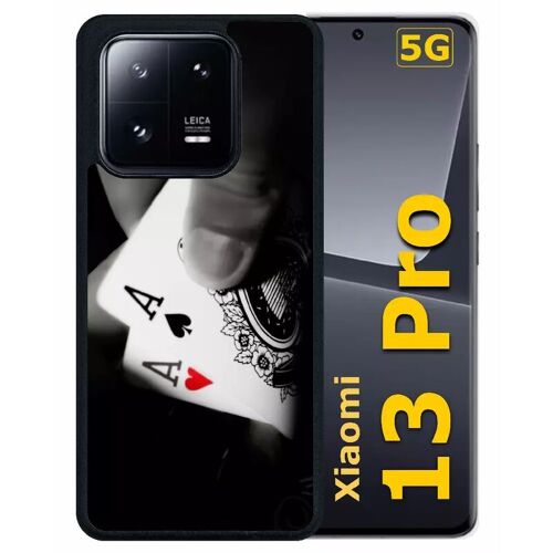 Coque pour xiaomi 13 pro - poker as - silicone - noir