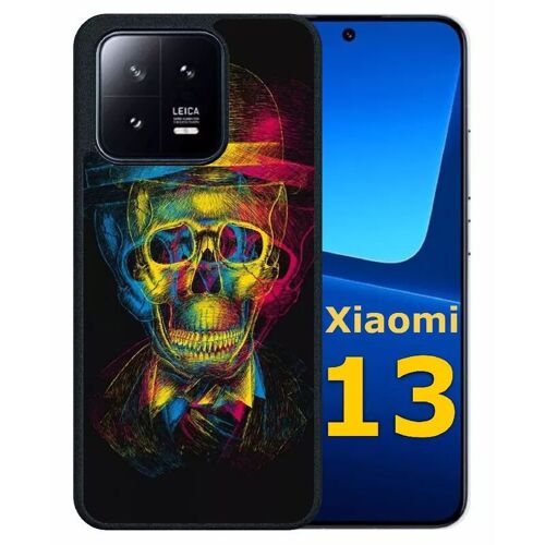 Coque Pour Xiaomi 13 - Tete De Mort En Lumiere - Silicone - Noir