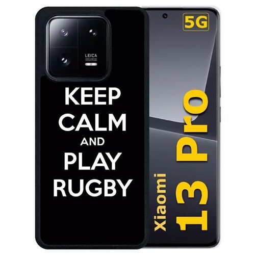 Coque pour xiaomi 13 pro - keep calm and play rugby - silicone - noir