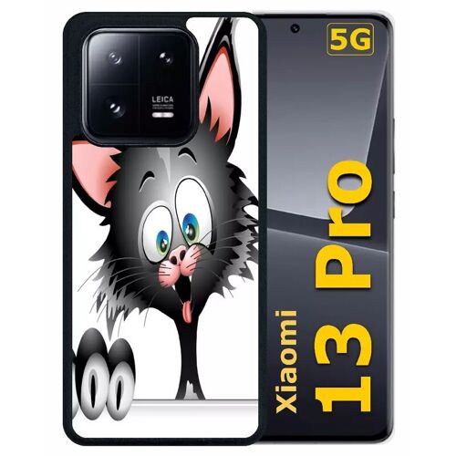 Coque pour xiaomi 13 pro - chat noir 2 - silicone - noir