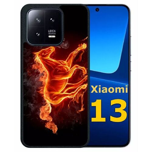 Coque Pour Xiaomi 13 - Cheval En Feu - Silicone - Noir
