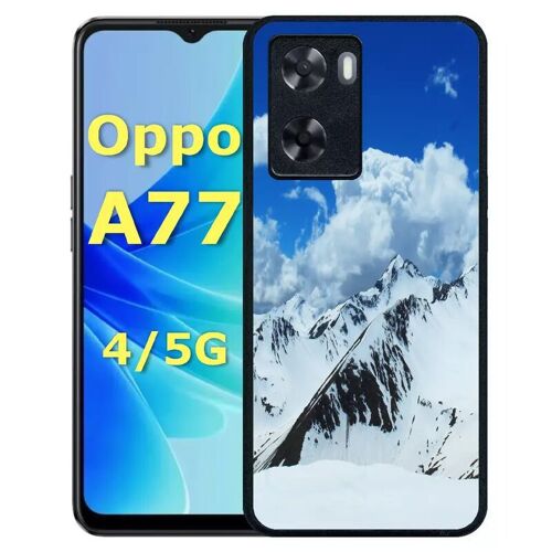 Coque pour oppo a77 4g/5g - montagne - silicone - noir