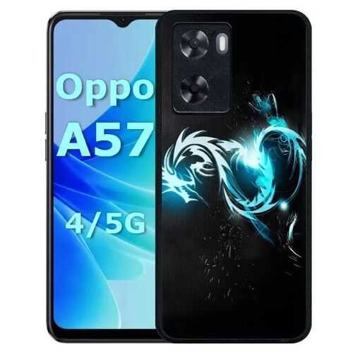 Coque Pour Oppo A57 - Dragon Tribal - Silicone - Noir