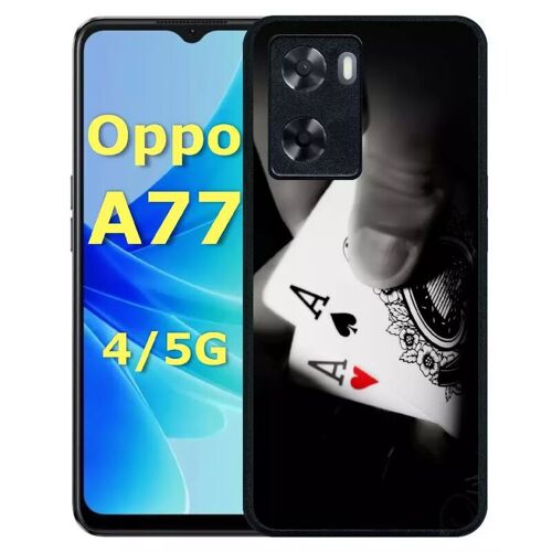 Coque Pour Oppo A77 4g/5g - Poker As - Silicone - Noir