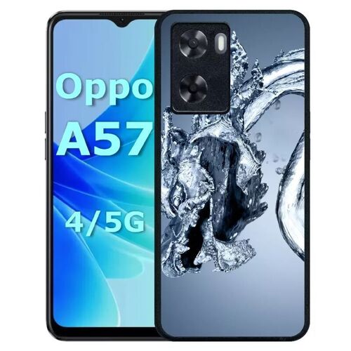 Coque pour oppo a57 - dragon effet eau - silicone - noir
