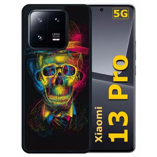 Coque Pour Xiaomi 13 Pro - Tete De Mort En Lumiere - Silicone - Noir