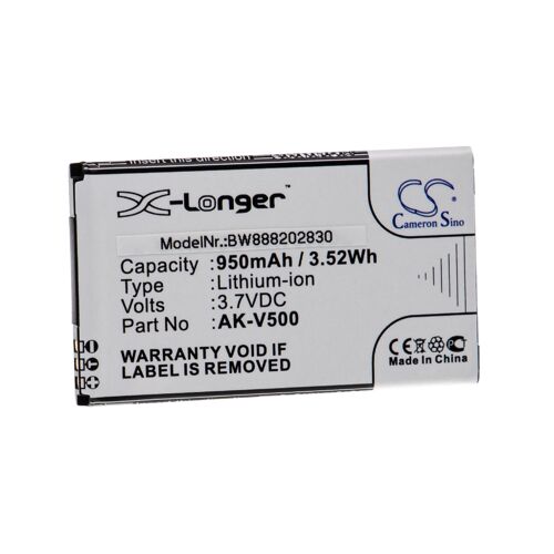 Vhbw Batterie Remplacement Pour Emporia Ak-V500 Pour Smartphone (950mah, 3,7v, Li-Ion)