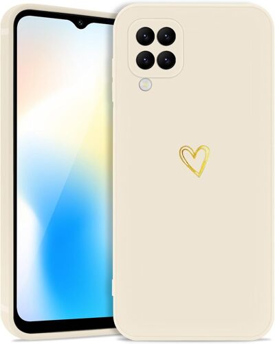 Coque Compatible Avec Samsung A12/M12, Silicone Coque De Protection Antichoc Housse En Motif De Coeur D'amour Femme Fille Étu[J4232]
