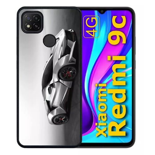Coque pour redmi 9c - voiture sport prototype - silicone - noir