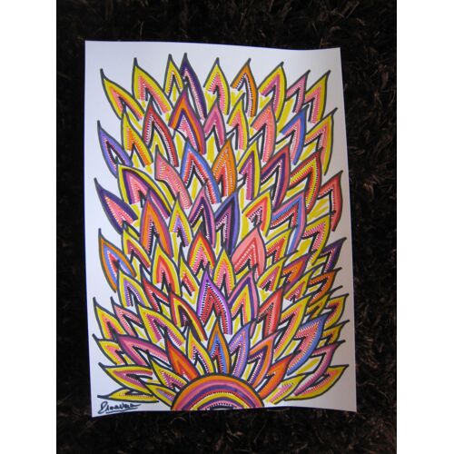 Petit Tableau Signe Par Artiste Art Contemporain Abstrait Brut