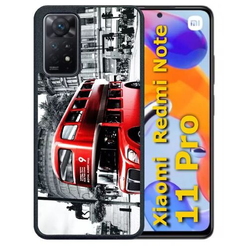 Coque pour redmi note 11 pro - london vintage - silicone - noir