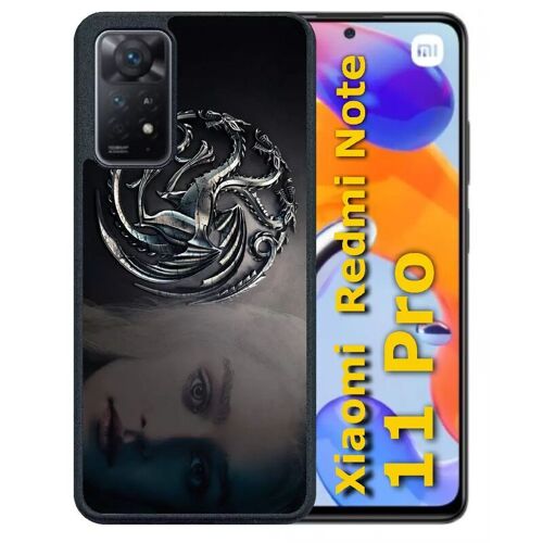 Coque pour redmi note 11 pro - got targaryen - silicone - noir