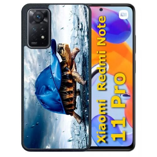 Coque pour redmi note 11 pro - tortue baseball - silicone - noir