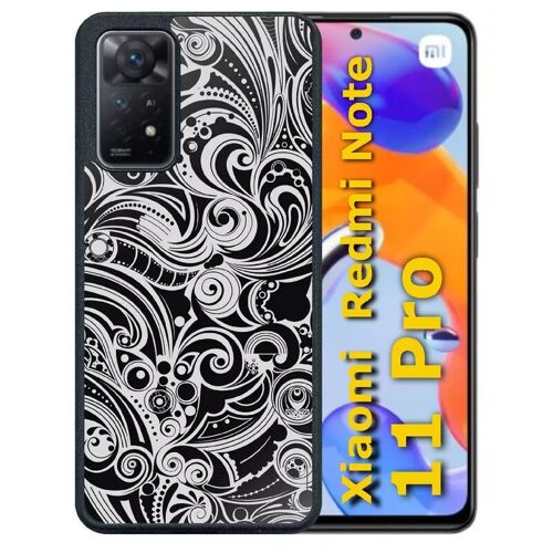 Coque pour redmi note 11 pro - baroque - silicone - noir