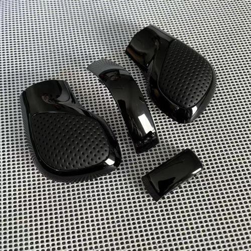 4pcs Trou Noir - Couvercle Latéral Du Pommeau De Levier De Vitesse En Cuir Suédé, Noir Chromé, Emblème Dsg, Pour Vw Golf 6 7 R Gti Passat B7 B8 Cc R20 Jetta Mk6 Gli