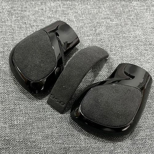 Daim Avec Daim - Couvercle Latéral Du Pommeau De Levier De Vitesse En Cuir Suédé, Noir Chromé, Emblème Dsg, Pour Vw Golf 6 7 R Gti Passat B7 B8 Cc R20 Jetta Mk6 Gli