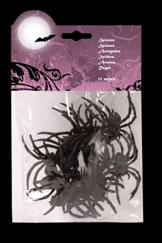 Araignées Plastique (Lot De 12) - Noir Le Geant De La Fete